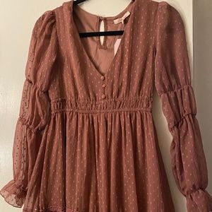 Country influenced rose pink dress